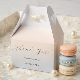 Modern Minimalist Script Pearl Milestone Birthday Favor Boxes