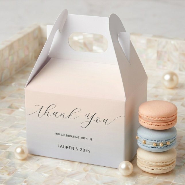 Modern Minimalist Script Pearl Milestone Birthday Favor Boxes (Creator Uploaded)