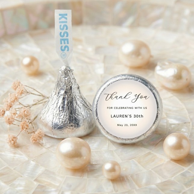 Modern Minimalist Script Pearl Milestone Birthday Hershey®'s Kisses® (Creator Uploaded)
