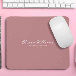 Modern Minimalist Script Personalized Boho Mouse Pad