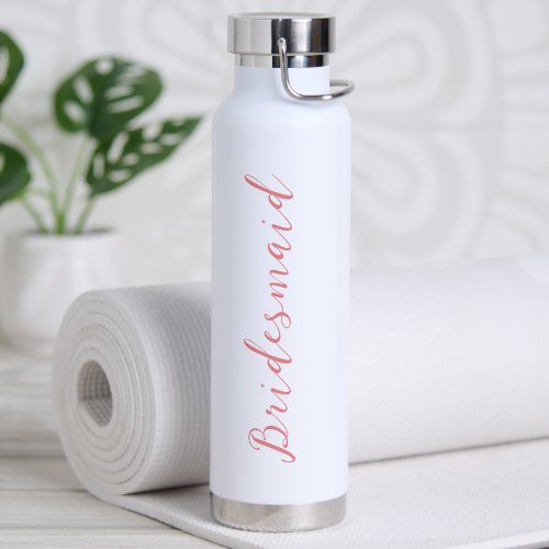 Modern Minimalist Script Personalized Bridesmaid Water Bottle