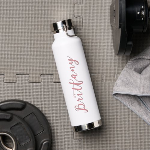 Modern Minimalist Script Personalized Water Bottle