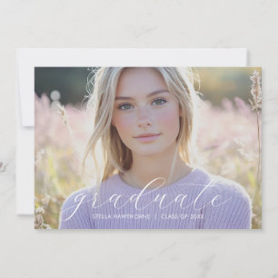 Modern Minimalist Script Photo Graduation Announcement