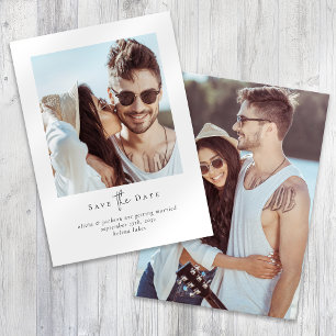 Modern Minimalist Script Photo Wedding Save The Date