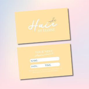 Modern Minimalist Script Professional Hairstylist Appointment Card