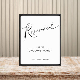 Modern Minimalist Script Reserved Wedding Sign