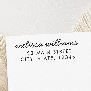 Modern Minimalist Script Return Address Self-inking Stamp