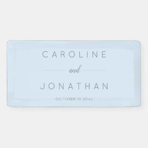 Modern Minimalist Script Soft Blue Custom Wedding Banner