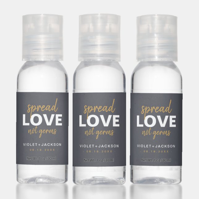 Modern Minimalist Script Spread Love Wedding Favor Hand Sanitizer (Set)