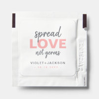 Modern Minimalist Script Spread Love Wedding Favor Hand Sanitizer Packet