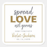 Modern Minimalist Script Spread Love Wedding Favor Square Sticker
