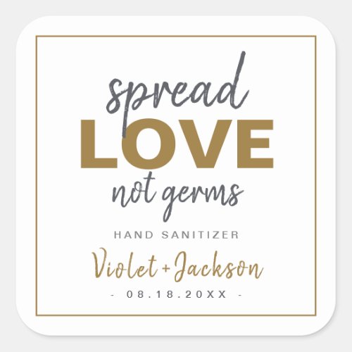 Modern Minimalist Script Spread Love Wedding Favor Square Sticker