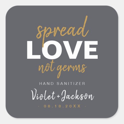 Modern Minimalist Script Spread Love Wedding Favor Square Sticker