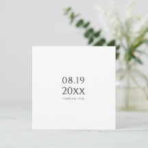 Modern Minimalist Script Square Wedding Invitation