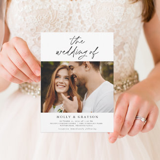 Modern Minimalist Script | Two Photo Wedding Invitation