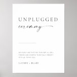Modern Minimalist Script Unplugged Wedding Poster at Zazzle