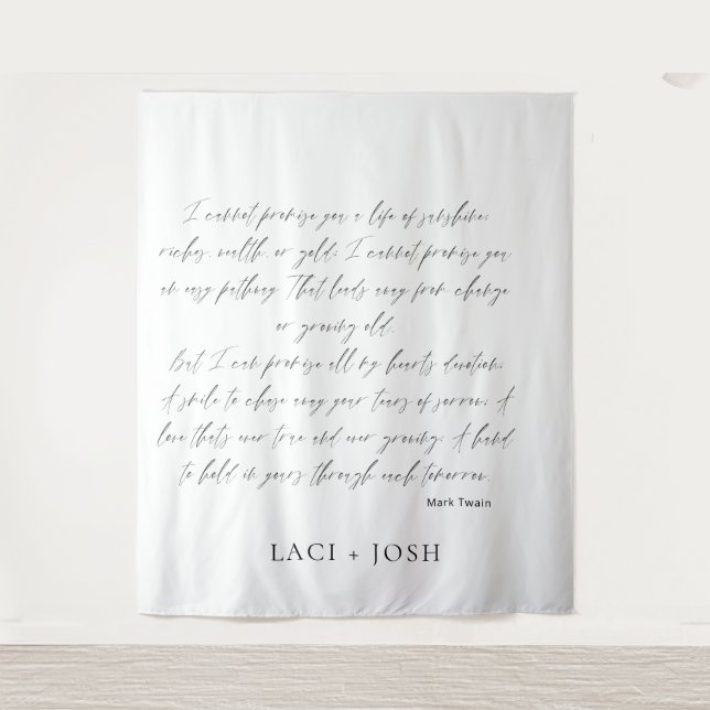 Modern Minimalist Script Wedding Ceremony Backdrop (Front)