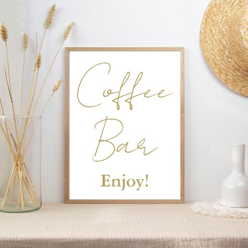 Modern Minimalist Script Wedding Coffee Bar Sign