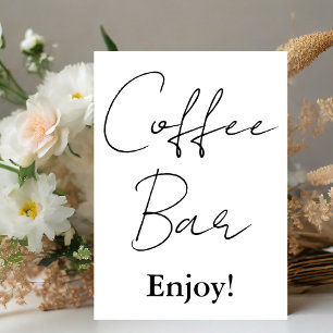 Modern Minimalist Script Wedding Coffee Bar Sign