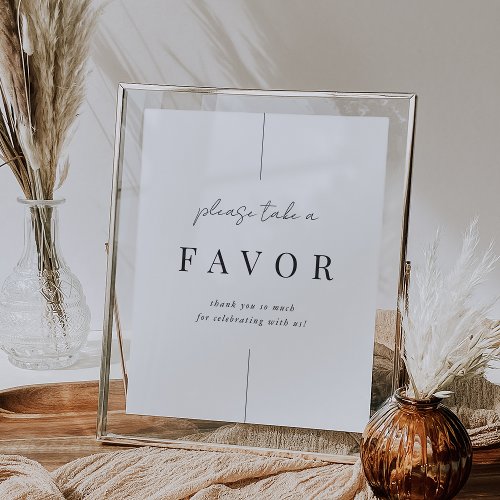 Modern Minimalist Script Wedding Favor Sign