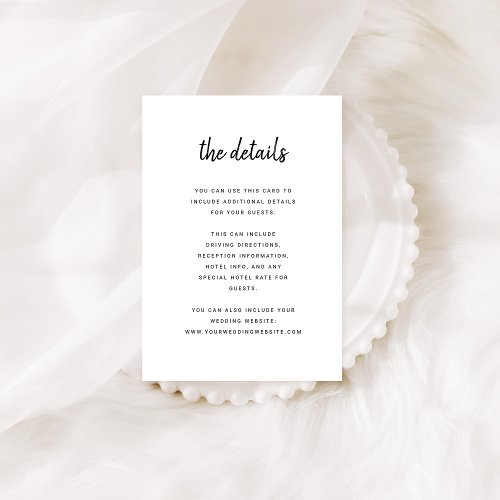 Modern Minimalist Script | Wedding Guest Details