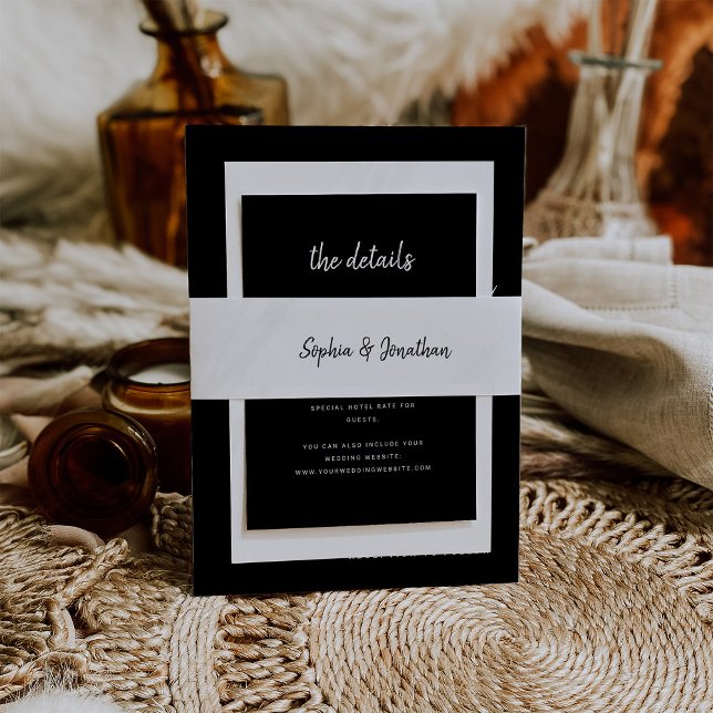Modern Minimalist Script | Wedding Invitation Belly Band (Creator Uploaded)