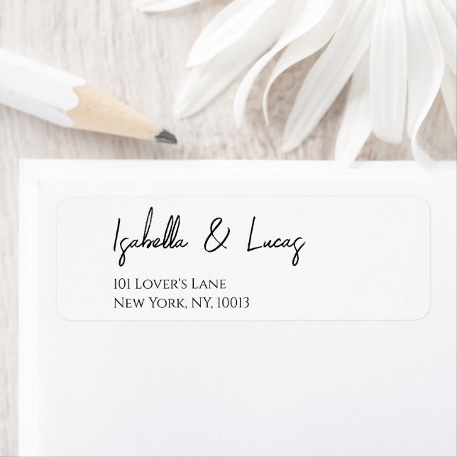 Modern Minimalist Script Wedding Label (Insitu)