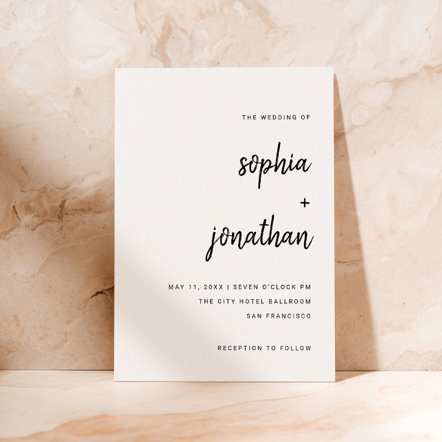 Modern Minimalist Script | Wedding Letterpress Invitation (Creator Uploaded)