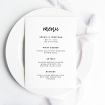 Modern Minimalist Script | Wedding Menu