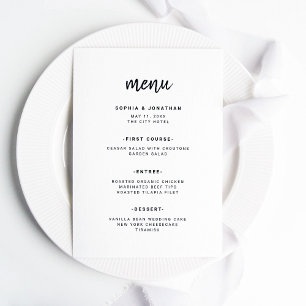 Modern Minimalist Script   Wedding Menu