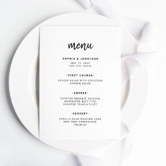 Modern Minimalist Script | Wedding Menu
