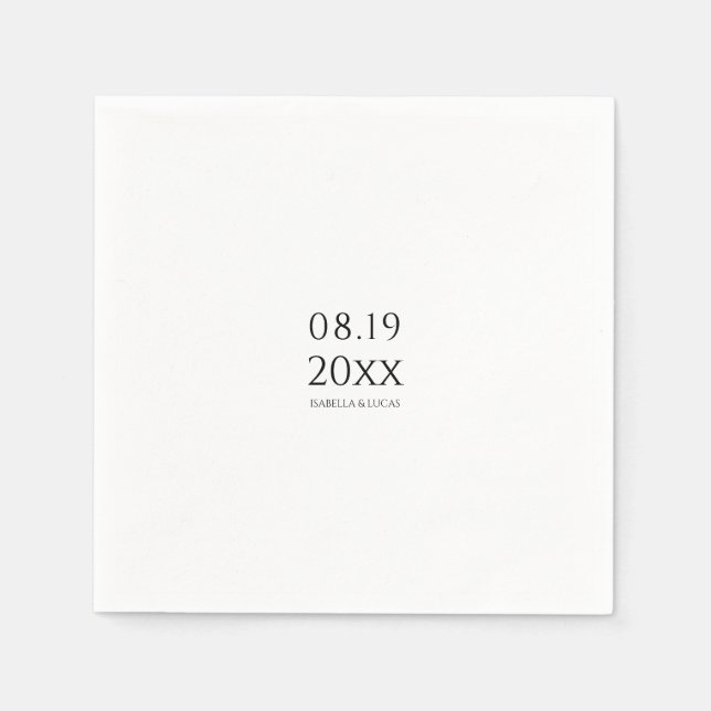 Modern Minimalist Script Wedding Napkins (Front)