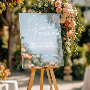 Modern Minimalist Script Wedding Open Seating Sign