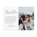 Modern Minimalist Script Wedding Photo Thank You Postcard Modern Minimalist Script Wedding Photo Thank You Postcard