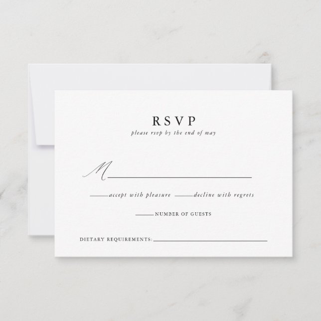 Modern Minimalist Script Wedding Response Card