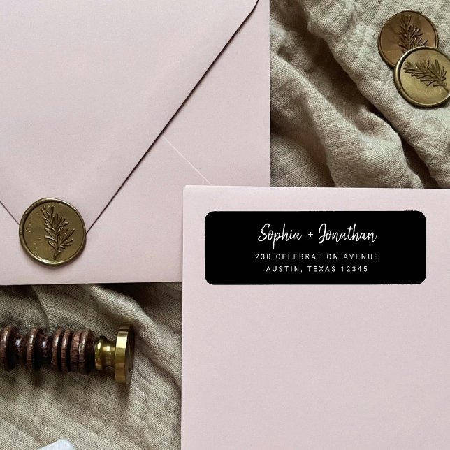 Modern Minimalist Script | Wedding Return Address Label (Creator Uploaded)