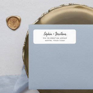 Modern Minimalist Script   Wedding Return Address Label