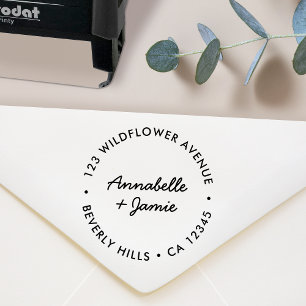 Modern Minimalist Script Wedding Return Address Self-inking Stamp