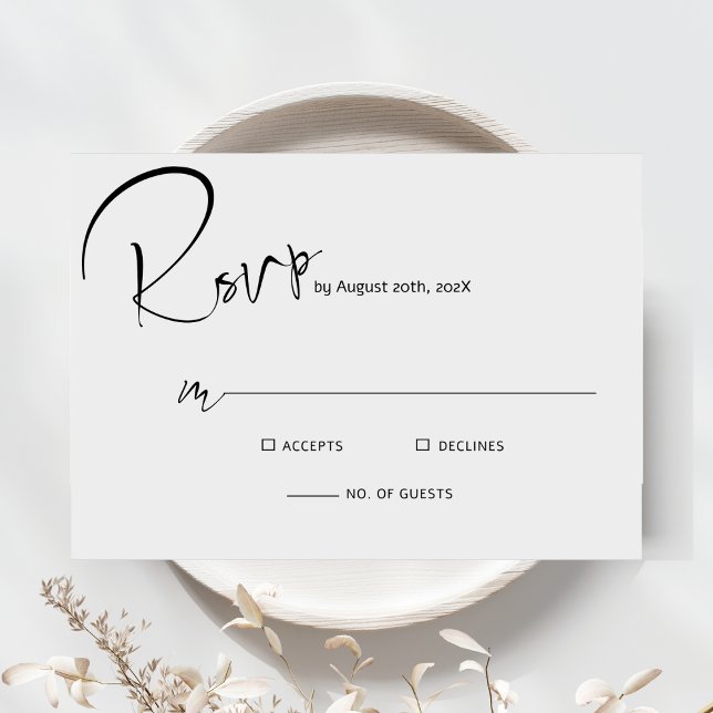 Modern Minimalist Script Wedding RSVP Card (Creator Uploaded)