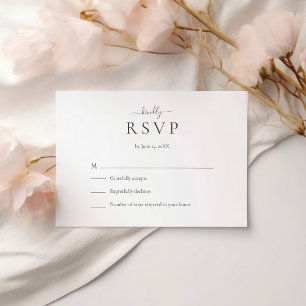 Modern Minimalist Script Wedding RSVP Card