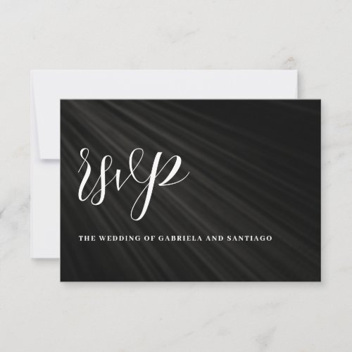 Modern Minimalist Script Wedding RSVP Card