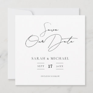 Modern Minimalist Script Wedding Save The Date