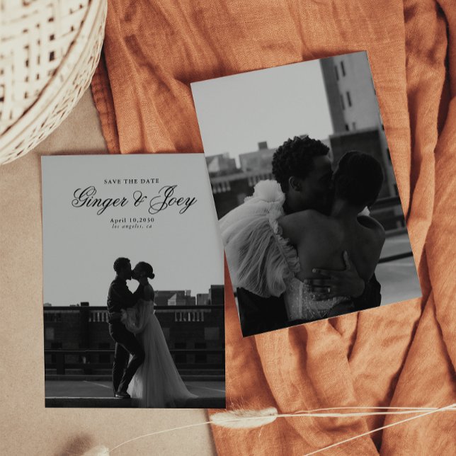 Modern Minimalist Script Wedding Save the date Invitation (Creator Uploaded)