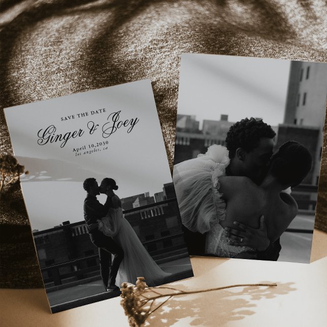 Modern Minimalist Script Wedding Save the date Invitation (Creator Uploaded)