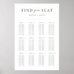 Modern Minimalist Script Wedding Seating Chart at Zazzle