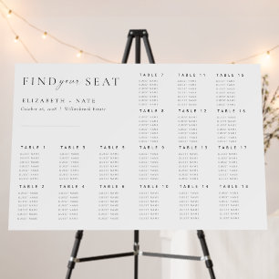 Modern Minimalist Script Wedding Seating Chart Foam Board