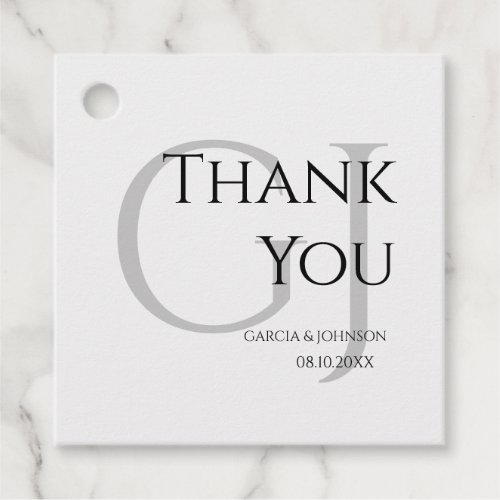 Modern Minimalist Script Wedding Square Favor Tags