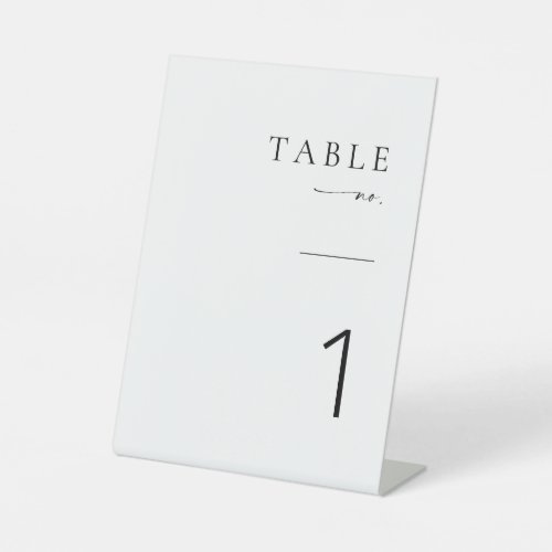 Modern Minimalist Script Wedding Table Numbers Pedestal Sign