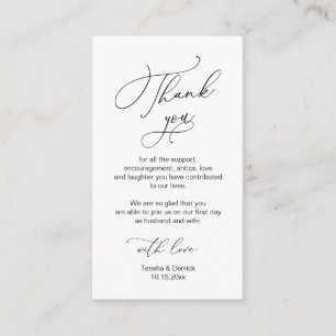 Modern Minimalist Script, Wedding Thank you Enclo Enclosure Card