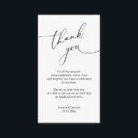 Modern Minimalist Script, Wedding Thank you  Enclo Enclosure Card<br><div class="desc">This is the Modern minimalist,  Black Script,  Wedding reception Enclosure Card. You can change the font colours,  and add your wedding details in the matching font / lettering. #TeeshaDerrick</div>
